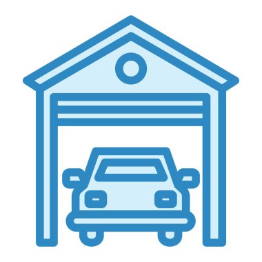 araba garajı ikonu vektör illüstrasyonu