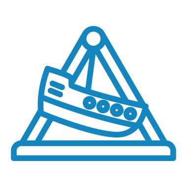 Bir tekne simgesinin vektör illüstrasyonu