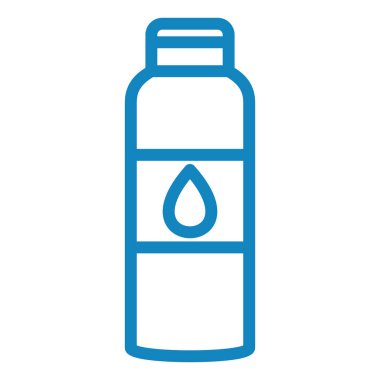 Su şişesi ikon vektörü. Tıbbî konteynır işareti. izole edilmiş sınır sembolü çizimi