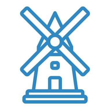 Yel değirmeni modern ikon vektör çizimi  