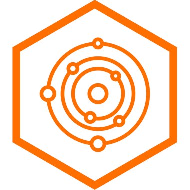 Bir atom simgesinin vektör illüstrasyonu