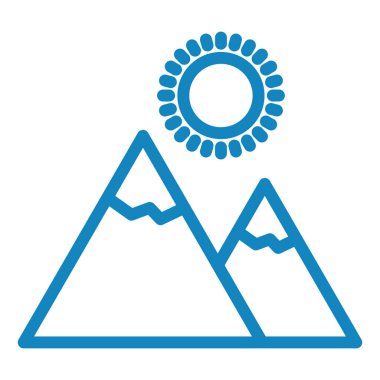 güzel dağ manzarası vektör simgesi