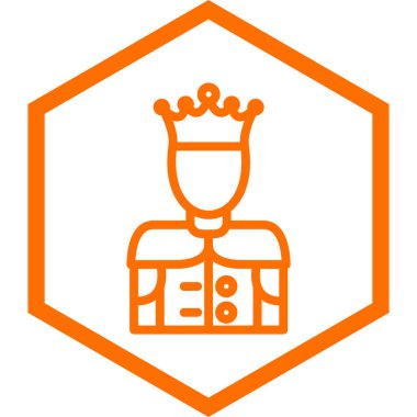 kral avatar simgesi, basit tasarım vektör çizimi