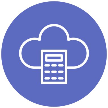 Bulut Hesaplama. Web simgesi basit illüstrasyon