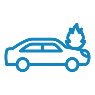 Araba kazası ikonu. Ağ için kırık ateş vektör simgelerinin basit çizimi