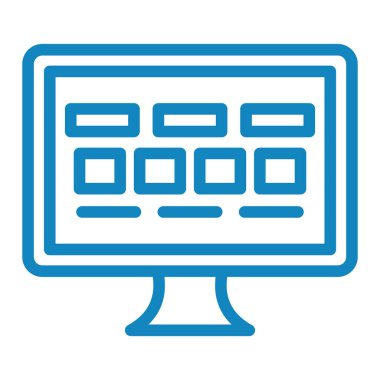 Lcd ekran simgesi vektörü. İnce çizgi işareti. izole edilmiş sınır sembolü çizimi