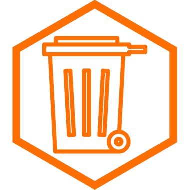 Çöp kutusu. Basit illüstrasyon