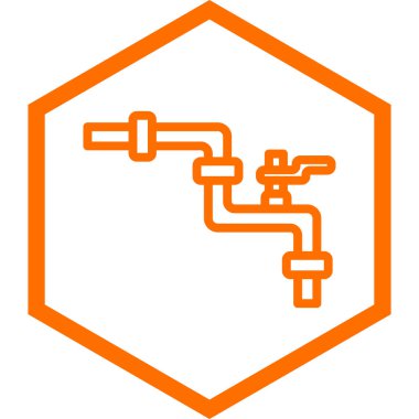 Su musluğu simgesinin vektör illüstrasyonu