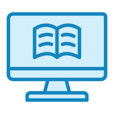 e-öğrenme simge vektör çizim