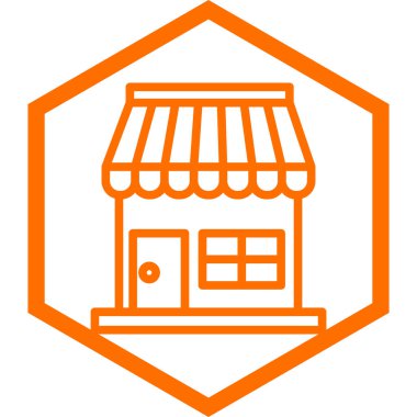 Dükkan. Web simgesi basit illüstrasyon