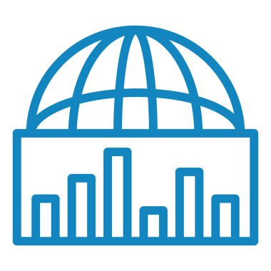 küresel iş hattı simgesi, vektör illüstrasyonu