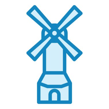 Yel değirmeni ikonu vektör illüstrasyonu