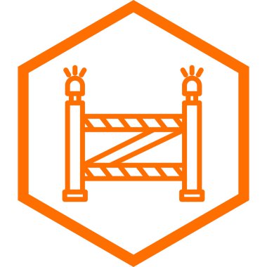 Beyaz arkaplanda izole edilmiş düz stil bariyer simgesi. tehlike sembolü çizimi