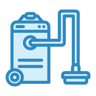 Elektrik süpürgesi ikon vektörü. Otomobil tamiri tabelası. izole edilmiş sınır sembolü çizimi