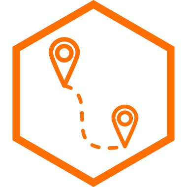 turuncu harita işaretleyici simgesi beyaz arkaplanda izole edildi. vektör illüstrasyonu