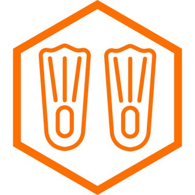 turuncu yüzgeçli ikon. vektör illüstrasyonu