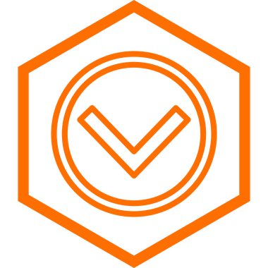 Beyaz arkaplanda ok turuncu vektörü simgesi