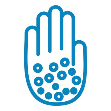 Virüs koruma vektörü illüstrasyonuyla el