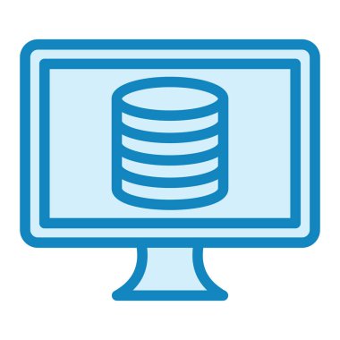 veritabanı vektörü ince çizgi simgesi