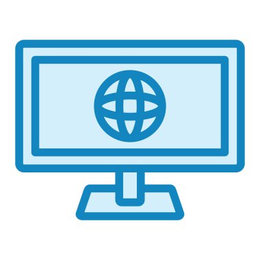 Çevrimiçi İş simgesi vektör illüstrasyonu