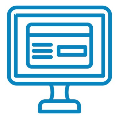 Bilgisayar monitörü simgesi. vektör illüstrasyonu