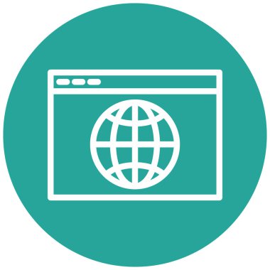 Tarayıcı. Web simgesi basit illüstrasyon