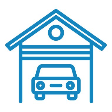 araba garajı ikonu vektör illüstrasyonu