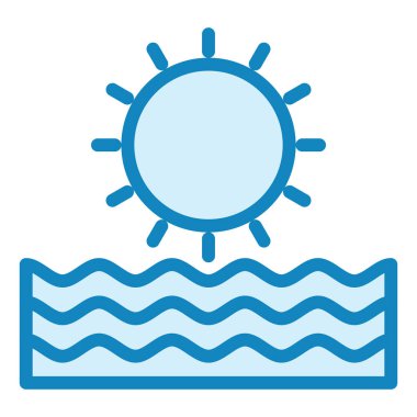 Deniz modern simge vektör illüstrasyonu 