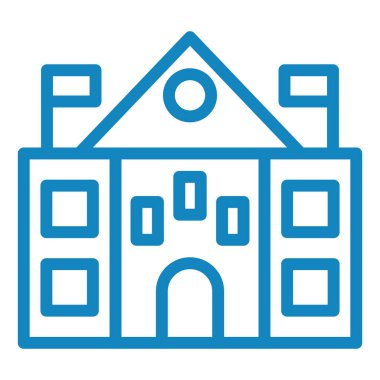 Bina. Web simgesi basit illüstrasyon