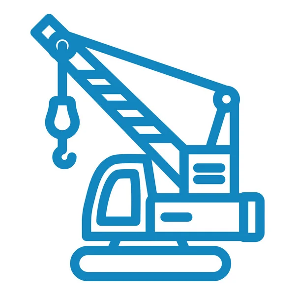 Construction Crane Icon Vector Outline Construction Symbol Isolated Contour Sign — Vector de stock