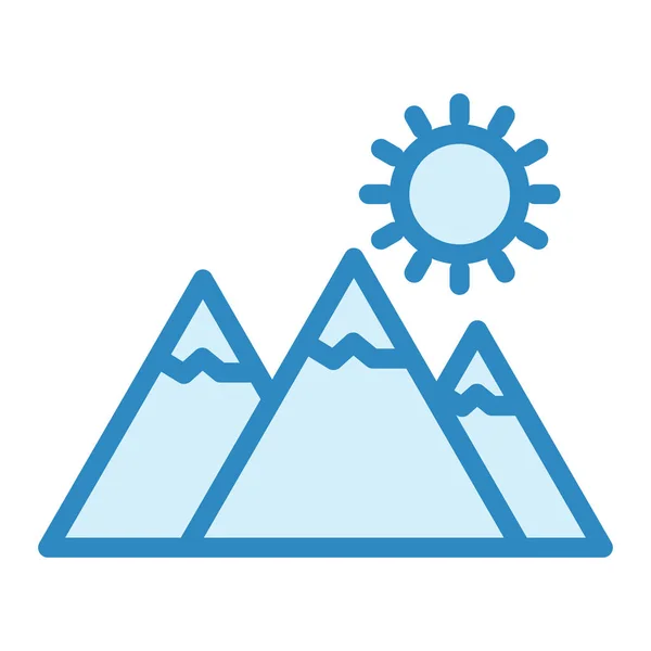 Ikon Gunung Terisolasi Latar Belakang Putih Ilustrasi Vektor - Stok Vektor