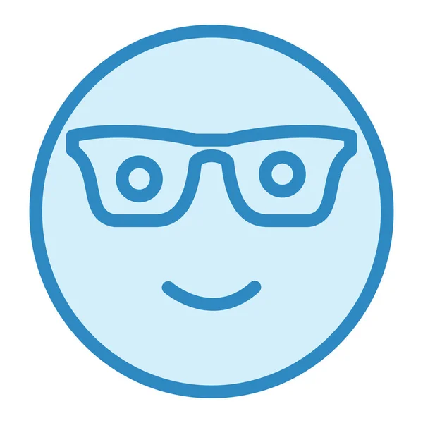 Nerd Vector Icono Emoji Signo Cabeza Ilustración Símbolo Contorno Aislado — Vector de stock