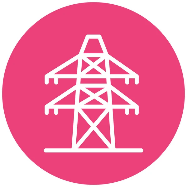 Illustration Isolated Line Icon Power Station — Stock vektor