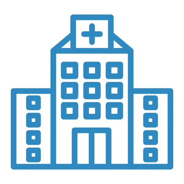 Krankenhausbau Ikone Skizzieren Medizinische Klinik Vektor Illustration — Stockvektor