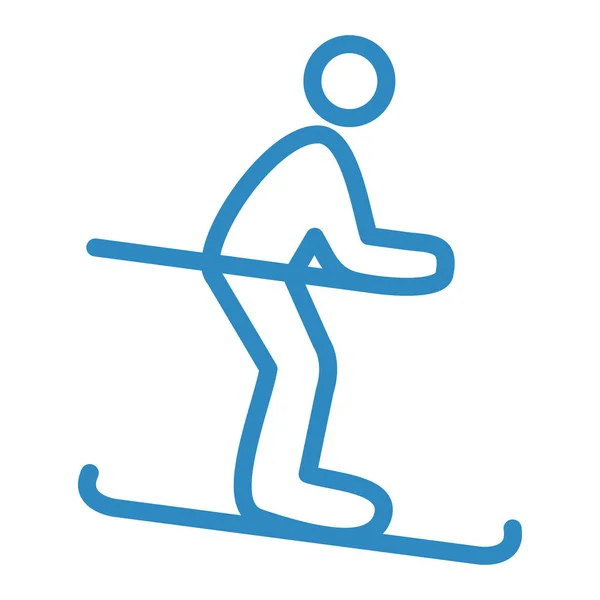 Skifahren Web Icon Vektor Illustration — Stockvektor