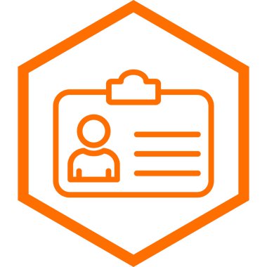 Kimlik kartı simgesi, vektör illüstrasyonu