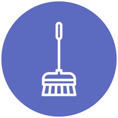 Bir süpürge simgesinin vektör illüstrasyonu