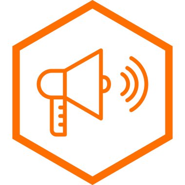 Konuşmacı. Web simgesi basit illüstrasyon