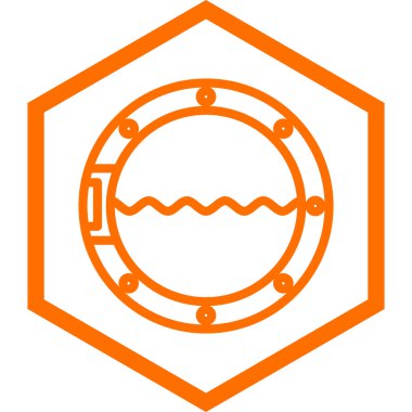 Turuncu çizgili su damlası simgesi beyaz arkaplanda izole edildi. vektör illüstrasyonu