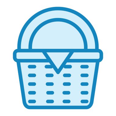 Piknik sepeti. Web simgesi basit illüstrasyon 