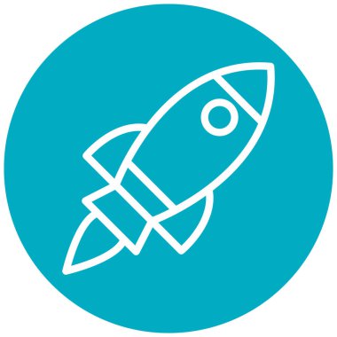 Roket. Web simgesi basit illüstrasyon