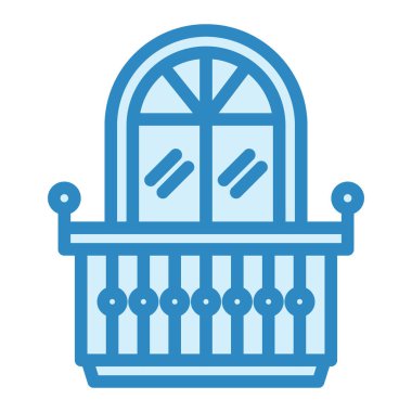 Balkon simgesi vektör illüstrasyonu