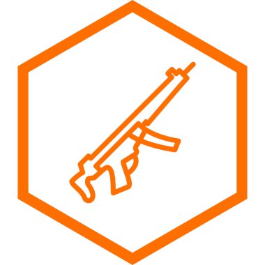 Moda tarzında izole edilmiş askeri silah simgesi