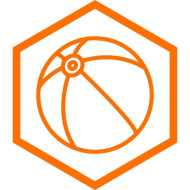 beyaz arkaplanda turuncu top simgesi