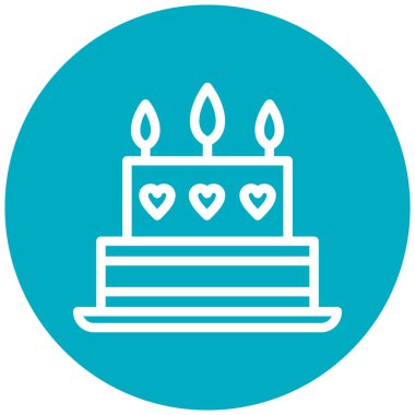 Kek. Web simgesi basit illüstrasyon