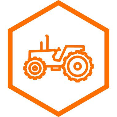 Traktör simgesi, vektör illüstrasyonu