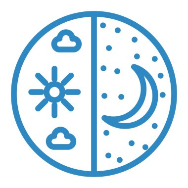 Gece ve gündüz ikonunun vektör illüstrasyonu