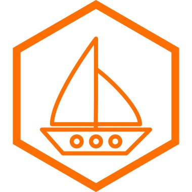 Gemi. Web simgesi basit illüstrasyon