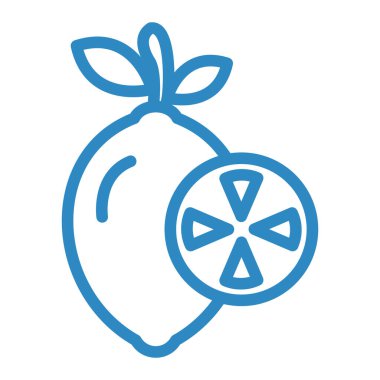 Limon ve ananas simgesinin vektör çizimi