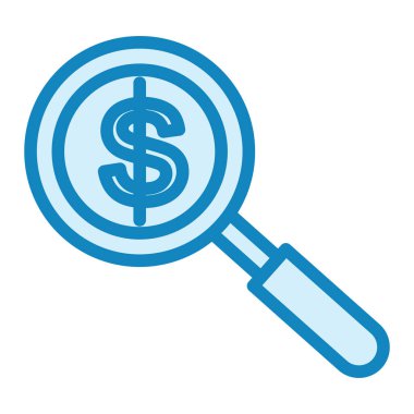 Para Arama simgesi vektör illüstrasyonu